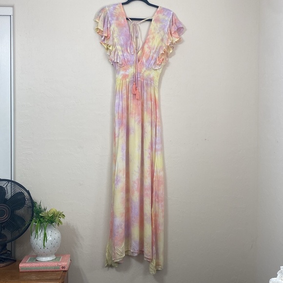 Tiare Hawaii Dahlia Maxi Tie Dye Dress size Small Medium - Picture 5 of 17